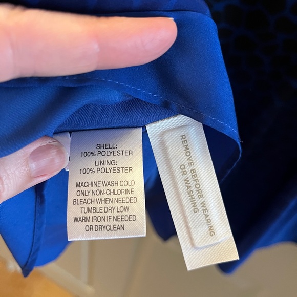 NWT LOFT Blue/black A-line dress (size 10) - Picture 4 of 5